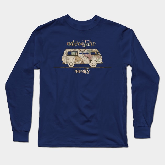 adventure awaits Long Sleeve T-Shirt by BekimART